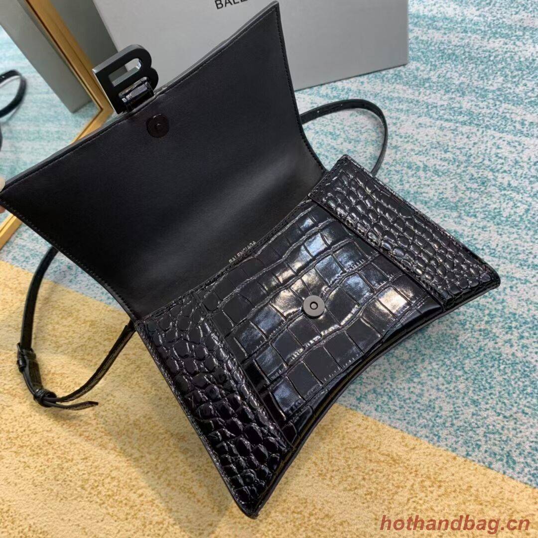 Balenciaga HOURGLASS SMALL TOP HANDLE BAG crocodile embossed calfskin B108895F Balenciaga HOURGLASS SMALL TOP HANDLE BAG crocodile embossed calfskin B108895F