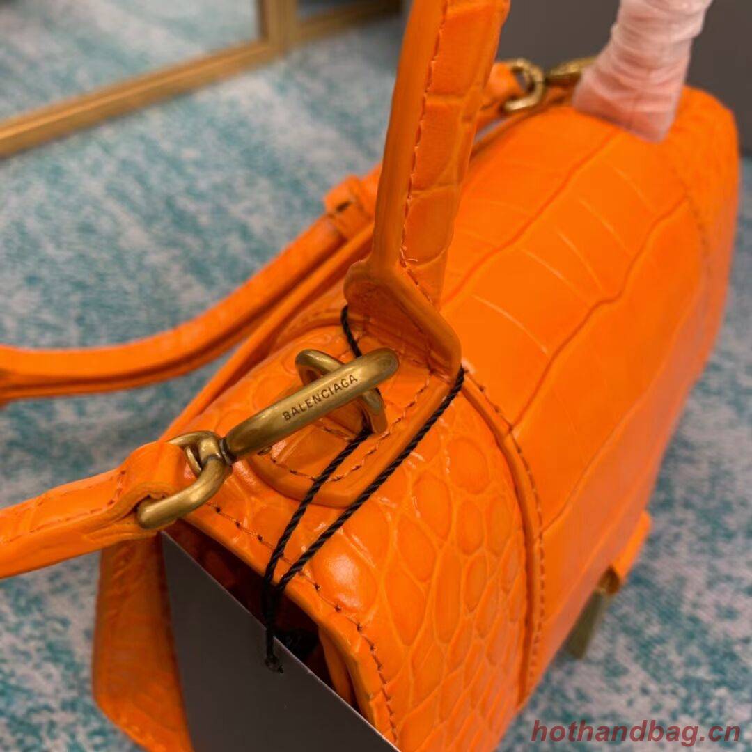 Balenciaga Hourglass XS Top Handle Bag 28331S orang Balenciaga Hourglass XS Top Handle Bag 28331S orang