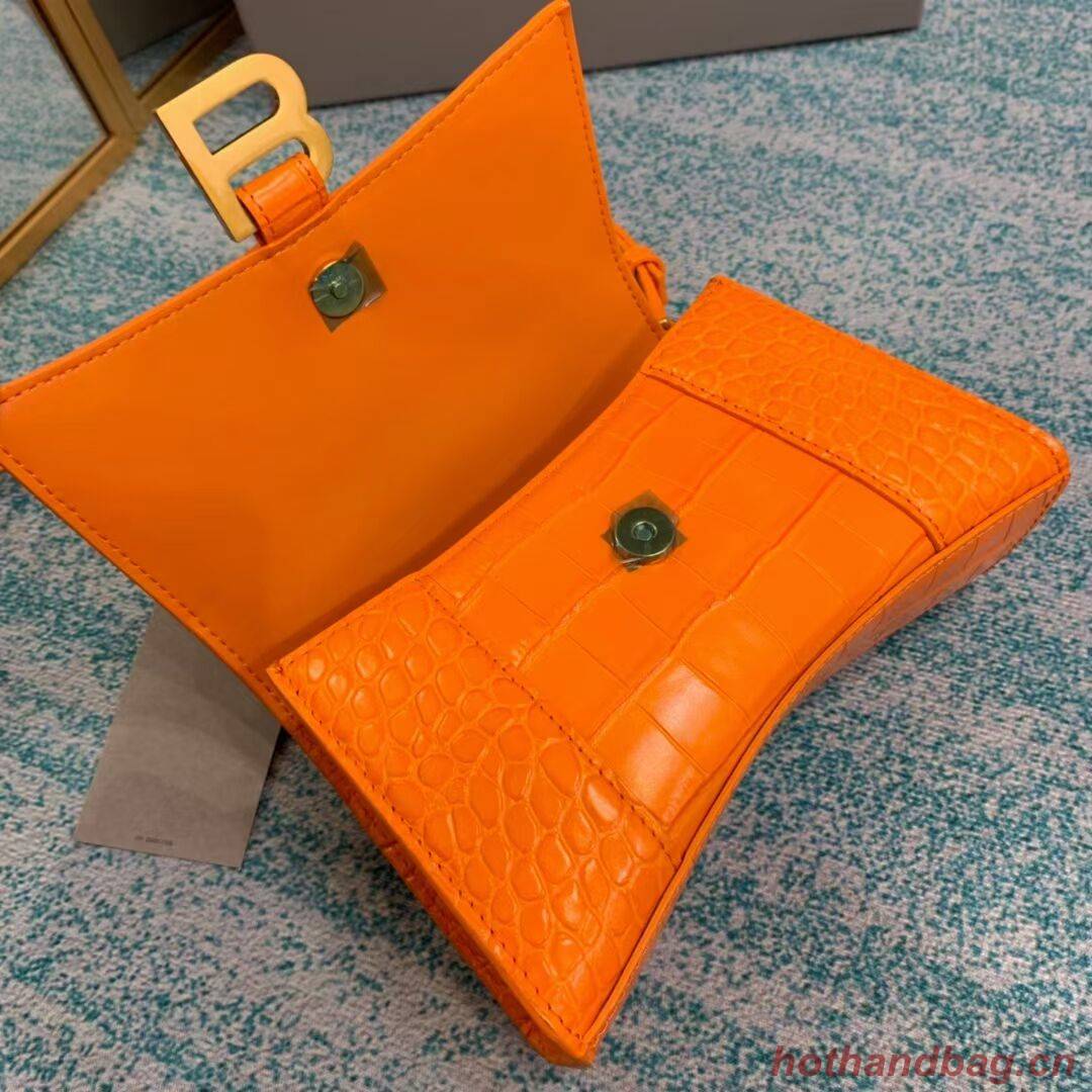 Balenciaga Hourglass XS Top Handle Bag 28331S orang Balenciaga Hourglass XS Top Handle Bag 28331S orang