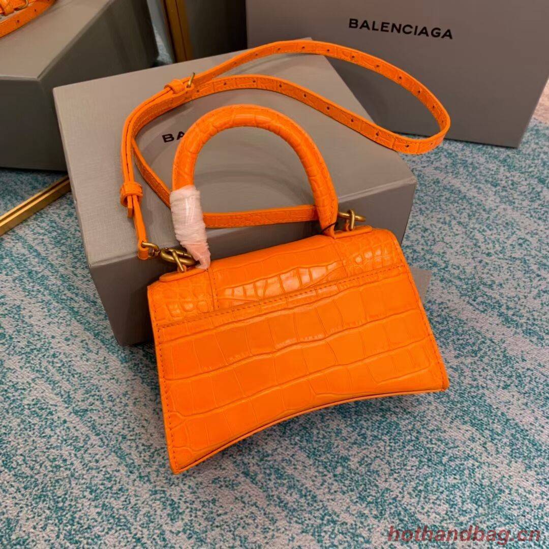 Balenciaga Hourglass XS Top Handle Bag 28331S orang Balenciaga Hourglass XS Top Handle Bag 28331S orang