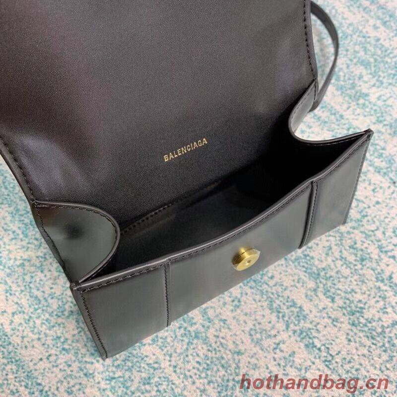 Balenciaga Hourglass XS Top Handle Bag shiny box calfskin 28331 black Balenciaga Hourglass XS Top Handle Bag shiny box calfskin 28331 black