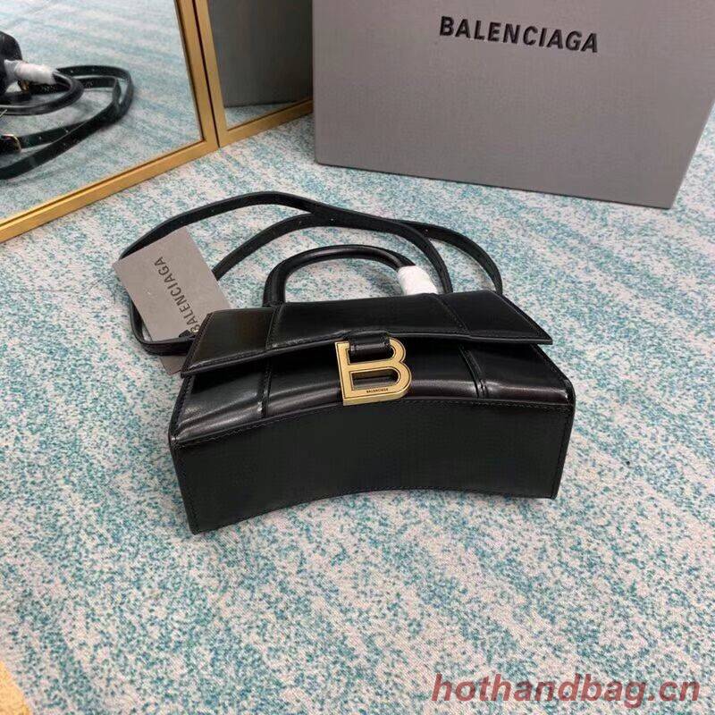 Balenciaga Hourglass XS Top Handle Bag shiny box calfskin 28331 black Balenciaga Hourglass XS Top Handle Bag shiny box calfskin 28331 black