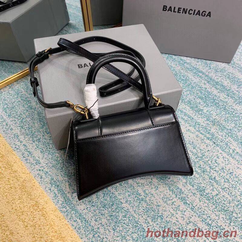 Balenciaga Hourglass XS Top Handle Bag shiny box calfskin 28331 black Balenciaga Hourglass XS Top Handle Bag shiny box calfskin 28331 black