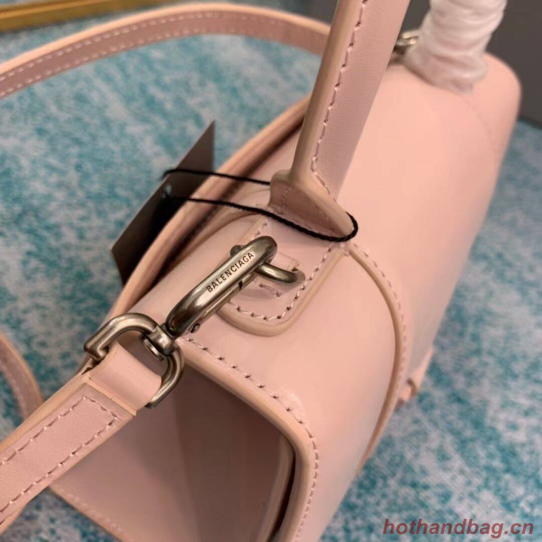 Balenciaga Hourglass XS Top Handle Bag shiny box calfskin 28331 LIGHT ROSE Balenciaga Hourglass XS Top Handle Bag shiny box calfskin 28331 LIGHT ROSE