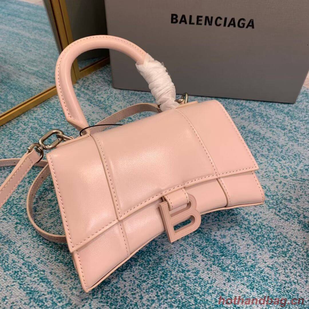 Balenciaga Hourglass XS Top Handle Bag shiny box calfskin 28331 LIGHT ROSE Balenciaga Hourglass XS Top Handle Bag shiny box calfskin 28331 LIGHT ROSE