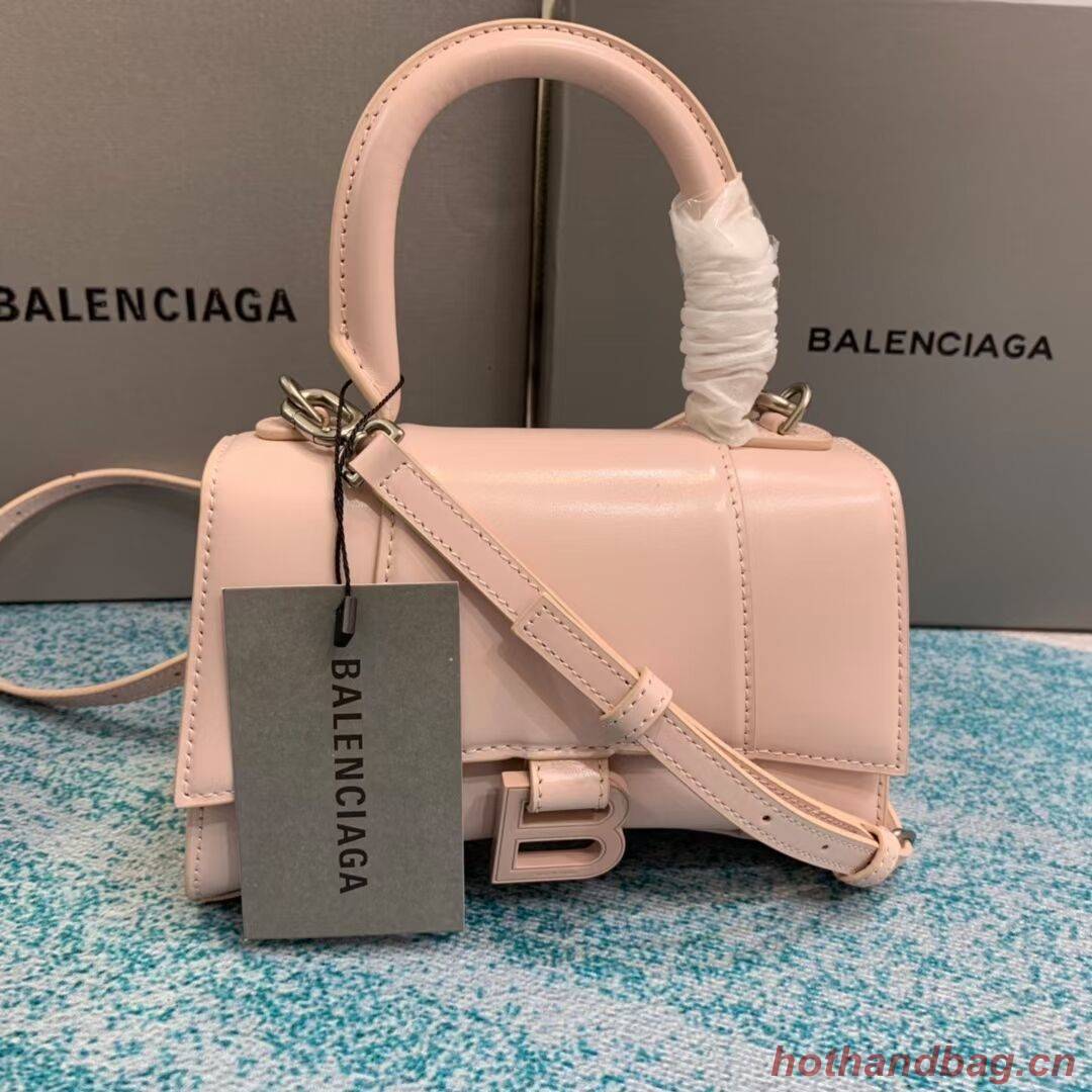Balenciaga Hourglass XS Top Handle Bag shiny box calfskin 28331 LIGHT ROSE Balenciaga Hourglass XS Top Handle Bag shiny box calfskin 28331 LIGHT ROSE