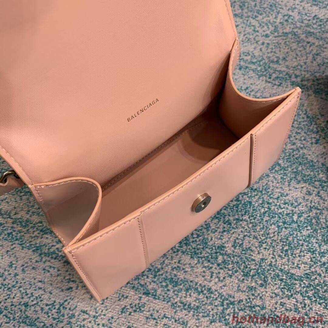 Balenciaga Hourglass XS Top Handle Bag shiny box calfskin 28331 LIGHT ROSE Balenciaga Hourglass XS Top Handle Bag shiny box calfskin 28331 LIGHT ROSE