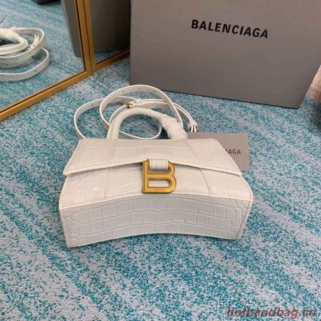 Balenciaga Hourglass XS Top Handle Bag 28331S white Balenciaga Hourglass XS Top Handle Bag 28331S white