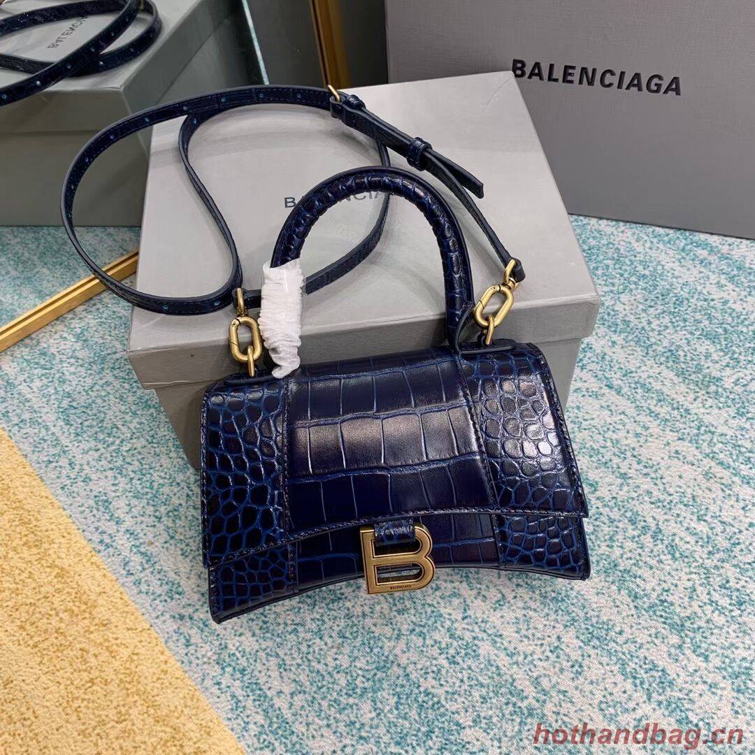 Balenciaga Hourglass XS Top Handle Bag 28331S dark blue Balenciaga Hourglass XS Top Handle Bag 28331S dark blue