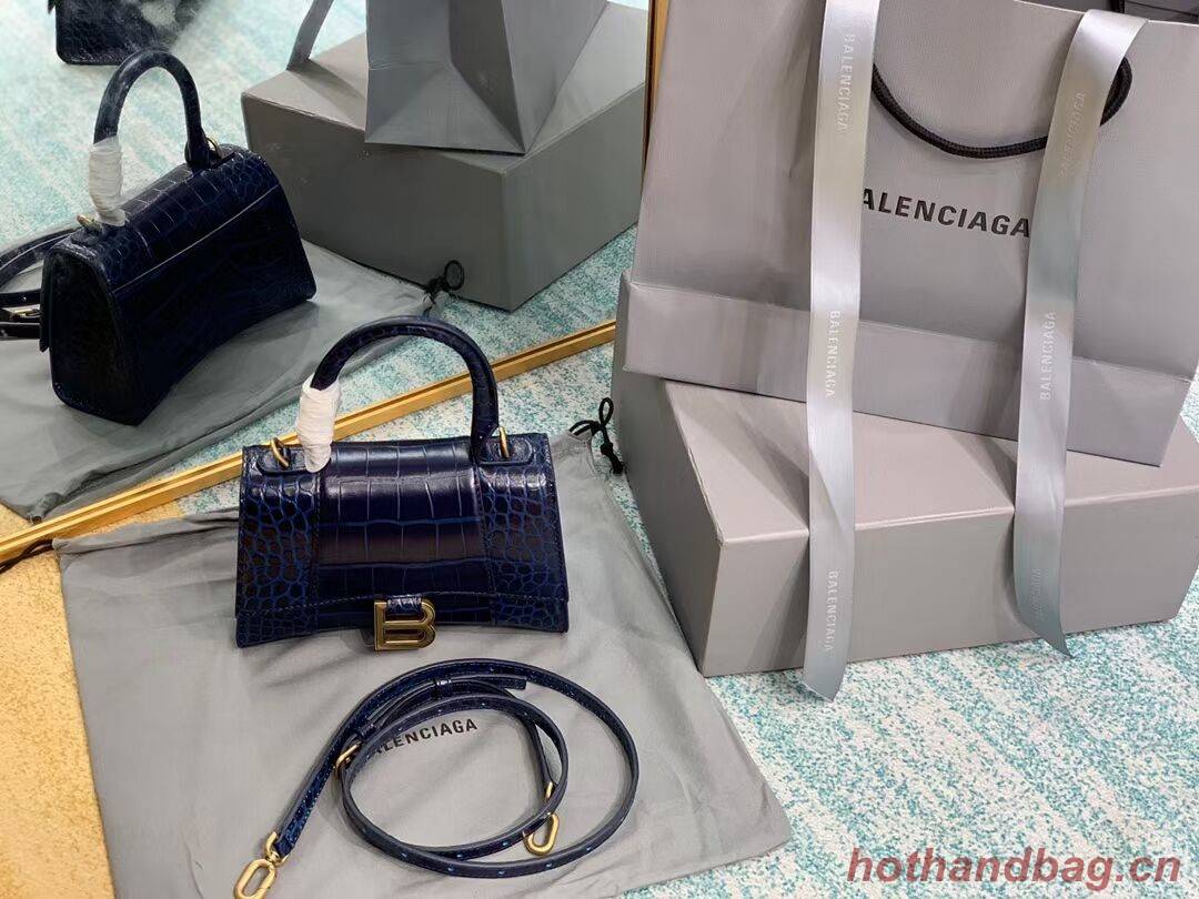 Balenciaga Hourglass XS Top Handle Bag 28331S dark blue Balenciaga Hourglass XS Top Handle Bag 28331S dark blue