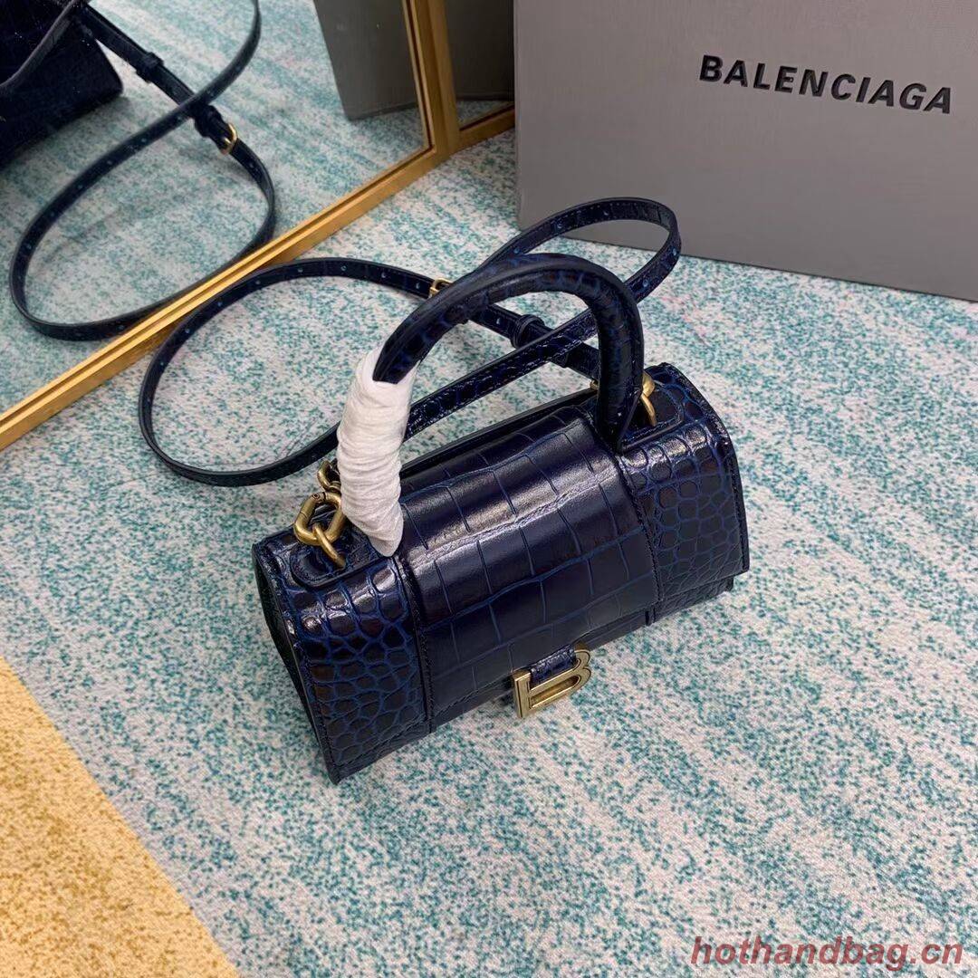 Balenciaga Hourglass XS Top Handle Bag 28331S dark blue Balenciaga Hourglass XS Top Handle Bag 28331S dark blue