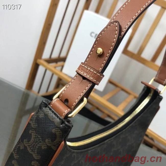 Celine AVA BAG IN TRIOMPHE CANVAS AND CALFSKIN 193952 black