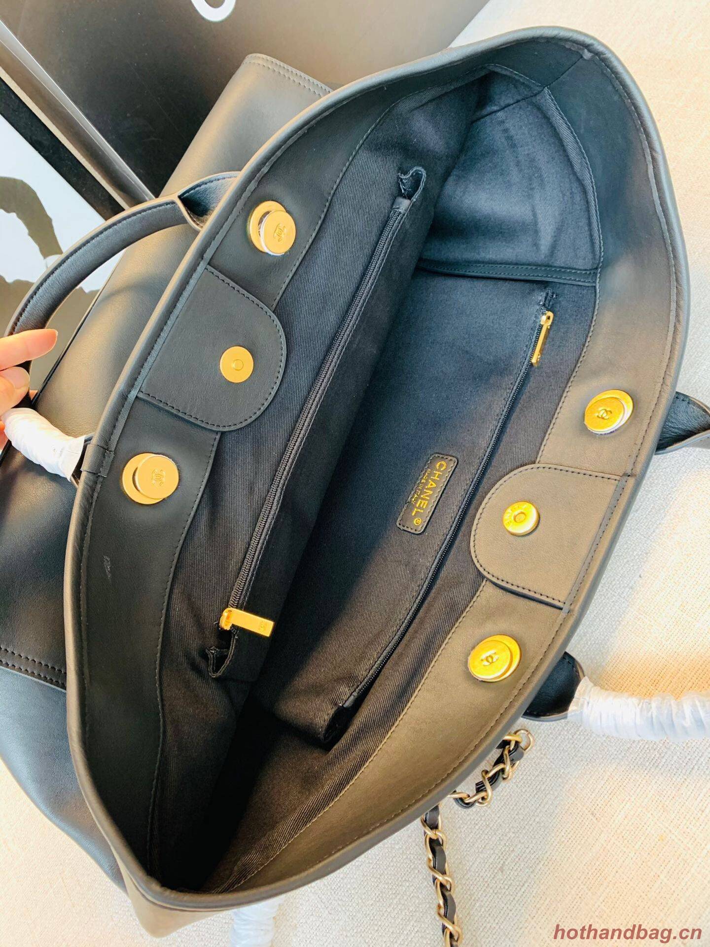 Chanel Original Leather Shopping Bag A66945 Black Chanel Original Leather Shopping Bag A66945 Black