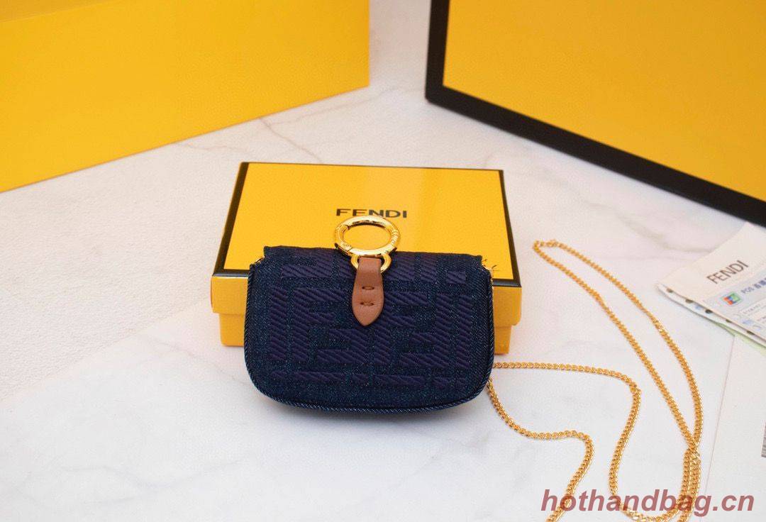 FENDI NANO BAGUETTE CHARM Nappa lcanvas Bag 7AR844 Black FENDI NANO BAGUETTE CHARM Nappa lcanvas Bag 7AR844 Black