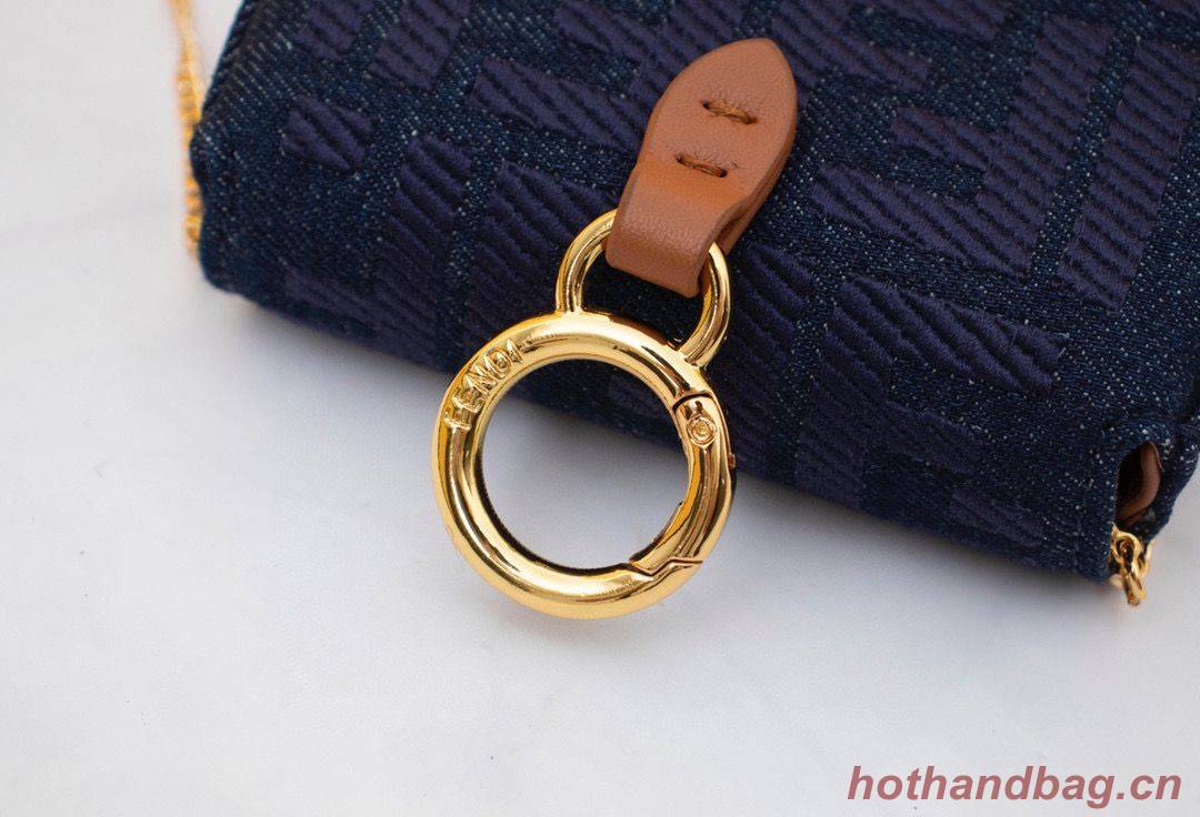 FENDI NANO BAGUETTE CHARM Nappa lcanvas Bag 7AR844 Black FENDI NANO BAGUETTE CHARM Nappa lcanvas Bag 7AR844 Black