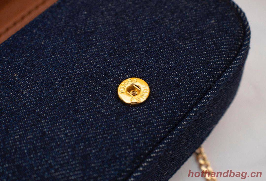 FENDI NANO BAGUETTE CHARM Nappa lcanvas Bag 7AR844 Black FENDI NANO BAGUETTE CHARM Nappa lcanvas Bag 7AR844 Black