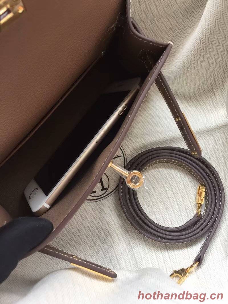 Hermes Kelly 19cm Shoulder Bags Epsom Leather KL19 dark grey Hermes Kelly 19cm Shoulder Bags Epsom Leather KL19 dark grey