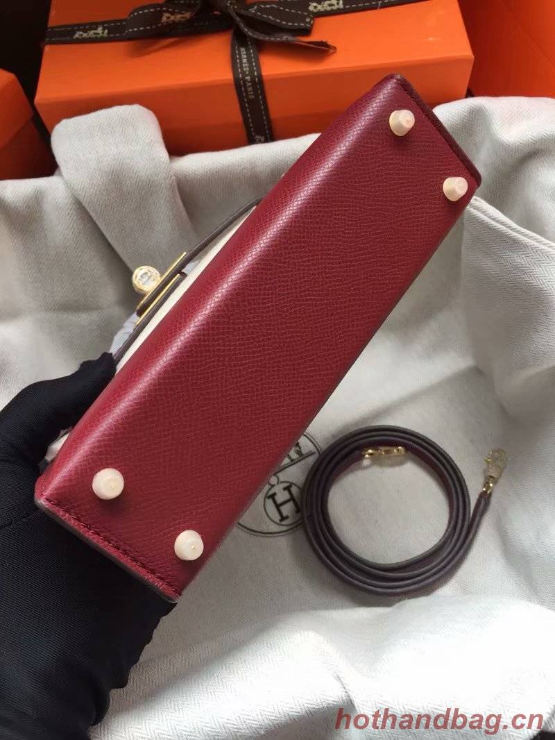 Hermes Kelly 19cm Shoulder Bags Epsom Leather KL19 fuchsia Hermes Kelly 19cm Shoulder Bags Epsom Leather KL19 fuchsia