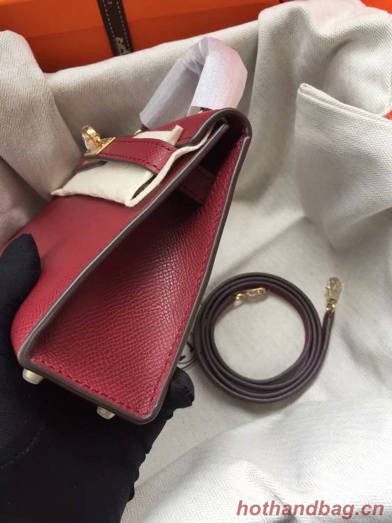 Hermes Kelly 19cm Shoulder Bags Epsom Leather KL19 fuchsia Hermes Kelly 19cm Shoulder Bags Epsom Leather KL19 fuchsia