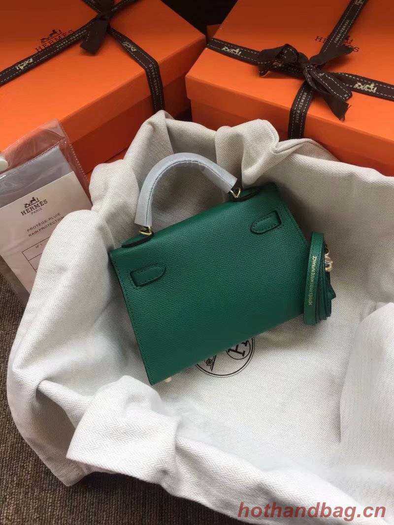 Hermes Kelly 19cm Shoulder Bags Epsom Leather KL19 green Hermes Kelly 19cm Shoulder Bags Epsom Leather KL19 green