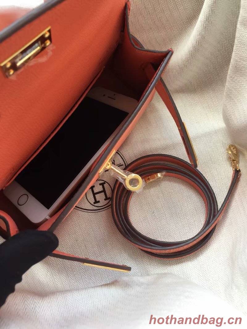 Hermes Kelly 19cm Shoulder Bags Epsom Leather KL19 pink Hermes Kelly 19cm Shoulder Bags Epsom Leather KL19 pink