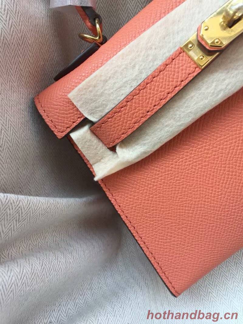 Hermes Kelly 19cm Shoulder Bags Epsom Leather KL19 pink Hermes Kelly 19cm Shoulder Bags Epsom Leather KL19 pink