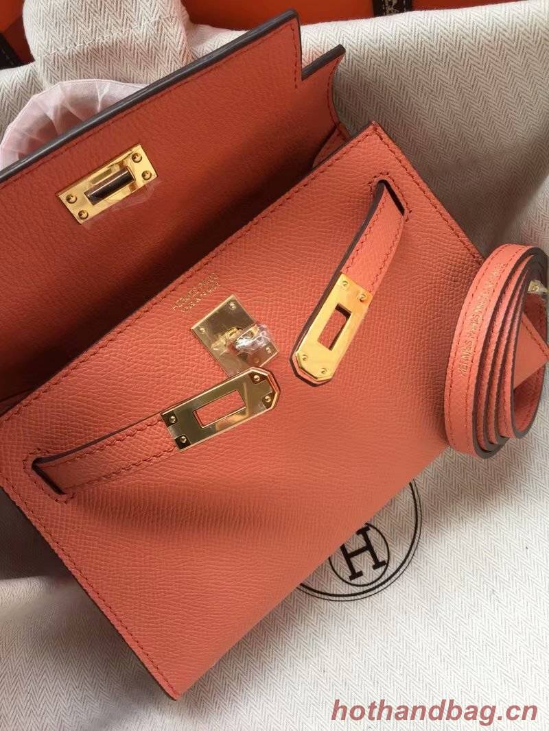 Hermes Kelly 19cm Shoulder Bags Epsom Leather KL19 pink Hermes Kelly 19cm Shoulder Bags Epsom Leather KL19 pink