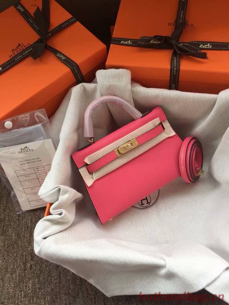 Hermes Kelly 19cm Shoulder Bags Epsom Leather KL19 rose Hermes Kelly 19cm Shoulder Bags Epsom Leather KL19 rose