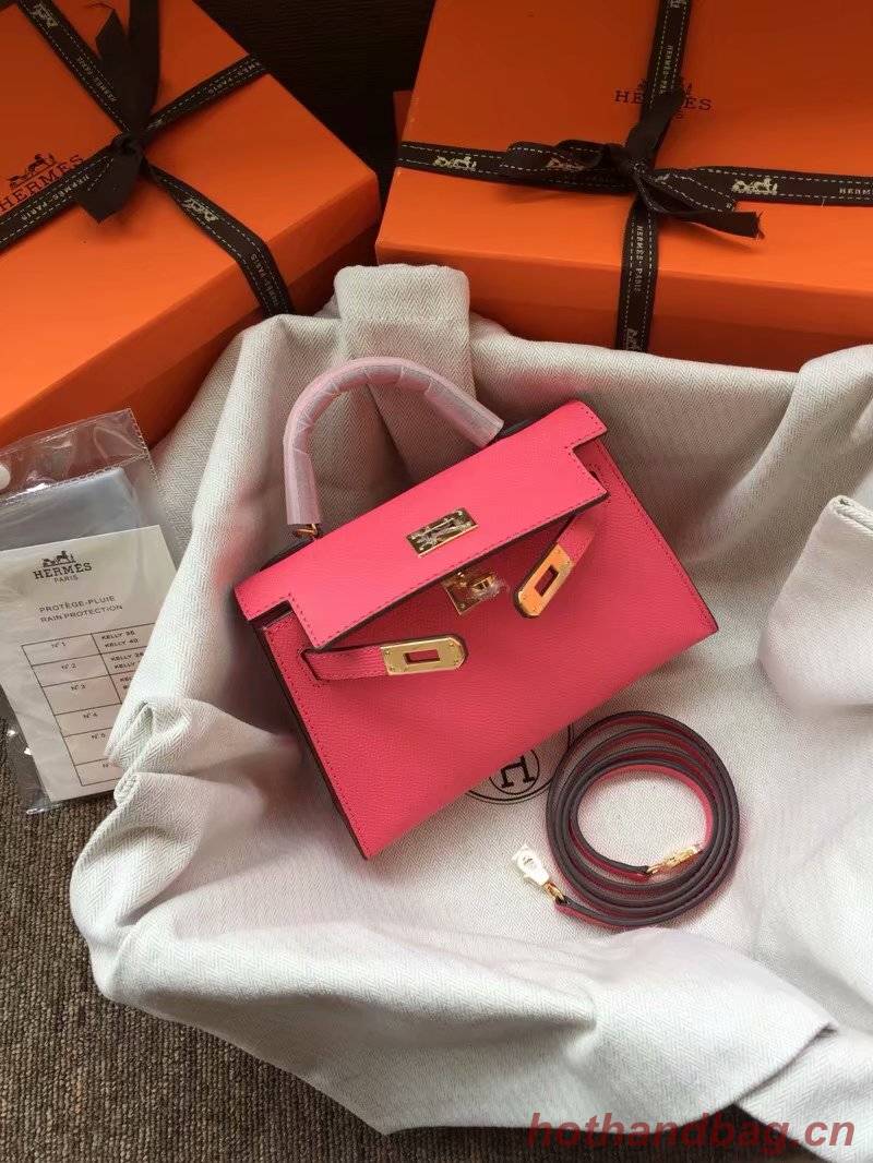 Hermes Kelly 19cm Shoulder Bags Epsom Leather KL19 rose Hermes Kelly 19cm Shoulder Bags Epsom Leather KL19 rose