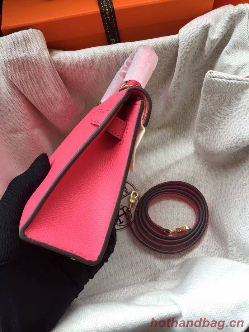 Hermes Kelly 19cm Shoulder Bags Epsom Leather KL19 rose Hermes Kelly 19cm Shoulder Bags Epsom Leather KL19 rose