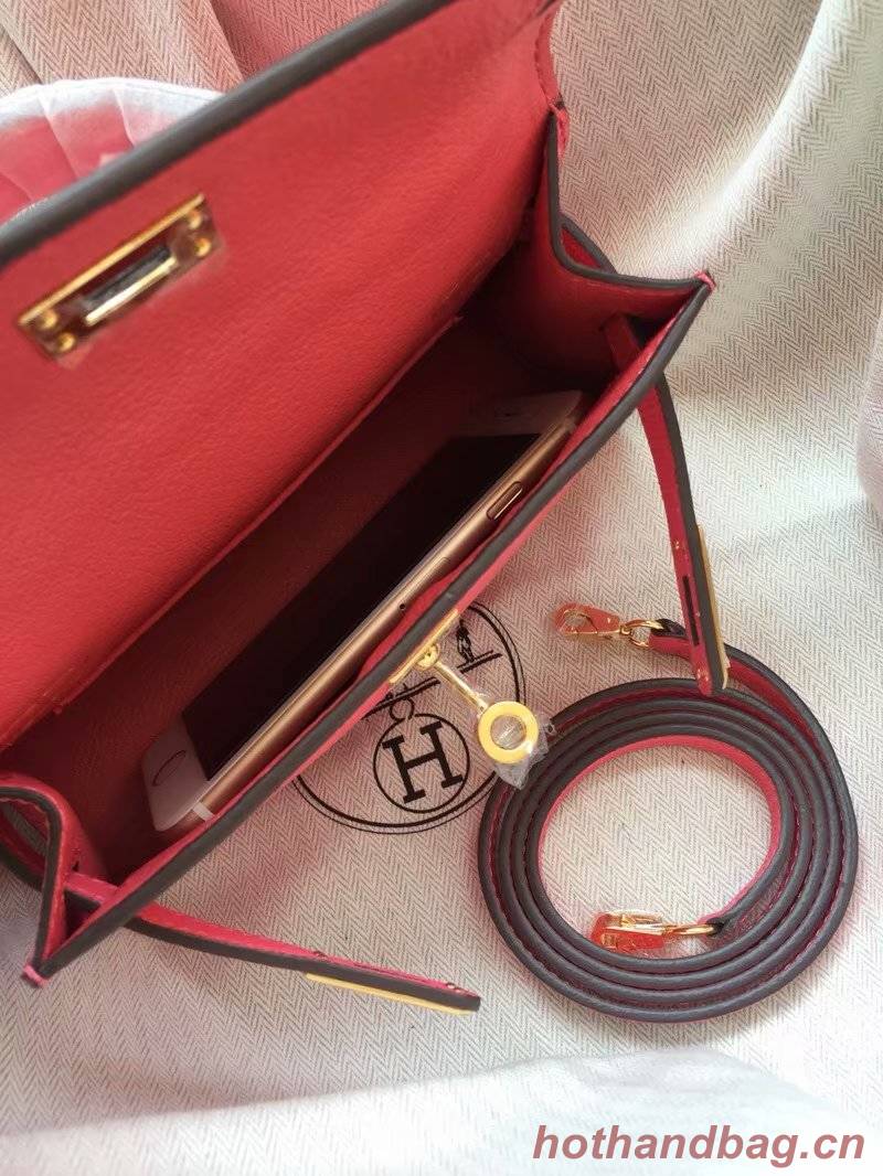 Hermes Kelly 19cm Shoulder Bags Epsom Leather KL19 rose Hermes Kelly 19cm Shoulder Bags Epsom Leather KL19 rose