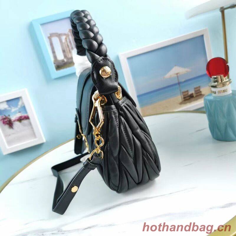 miu miu Matelasse Nappa Leather Shoulder Bag 5BD188 black miu miu Matelasse Nappa Leather Shoulder Bag 5BD188 black