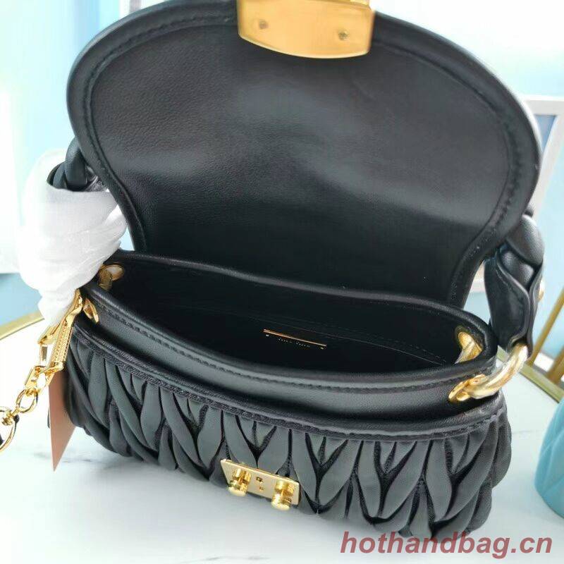 miu miu Matelasse Nappa Leather Shoulder Bag 5BD188 black miu miu Matelasse Nappa Leather Shoulder Bag 5BD188 black