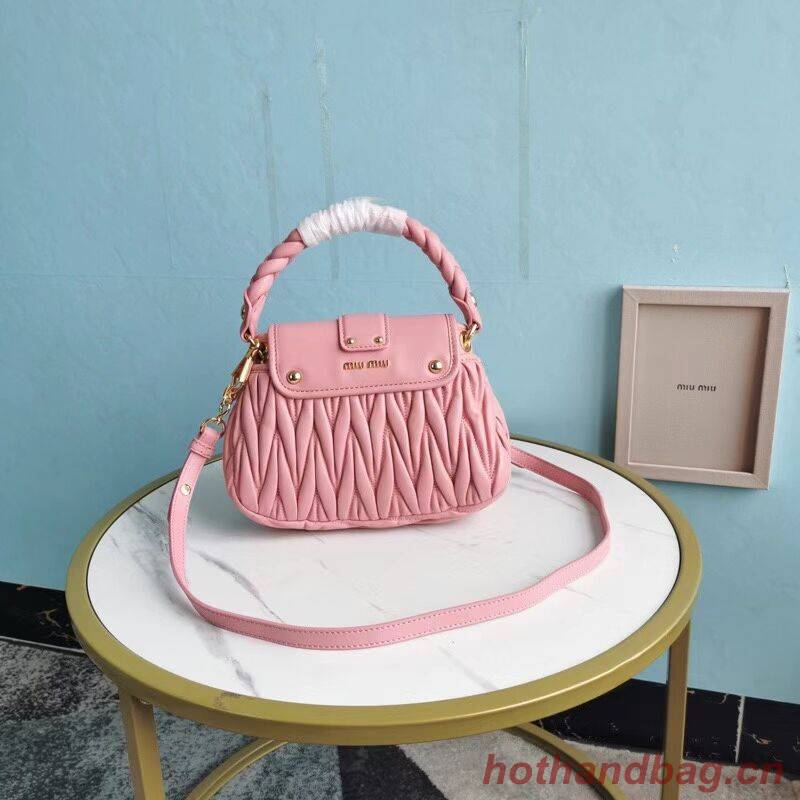 miu miu Matelasse Nappa Leather Shoulder Bag 5BD188 pink miu miu Matelasse Nappa Leather Shoulder Bag 5BD188 pink