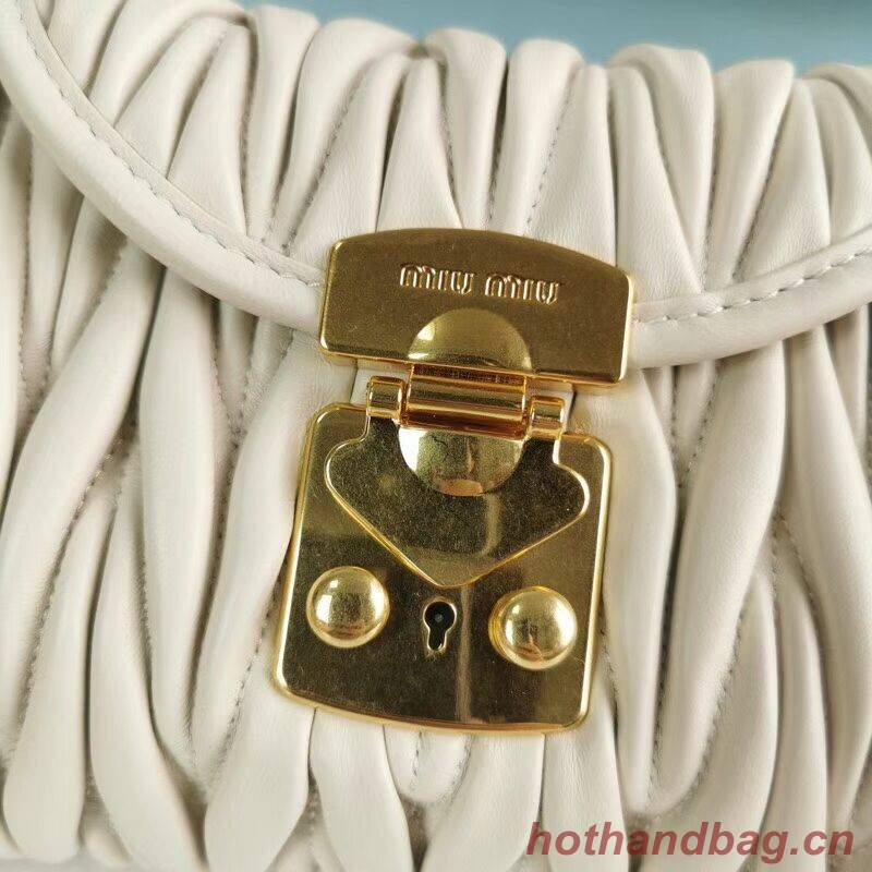 miu miu Matelasse Nappa Leather mini Shoulder Bag 5BD196 white miu miu Matelasse Nappa Leather mini Shoulder Bag 5BD196 white