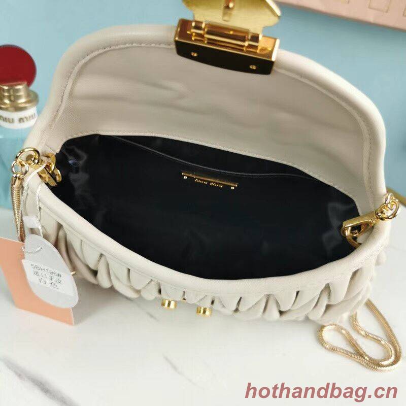 miu miu Matelasse Nappa Leather mini Shoulder Bag 5BD196 white miu miu Matelasse Nappa Leather mini Shoulder Bag 5BD196 white