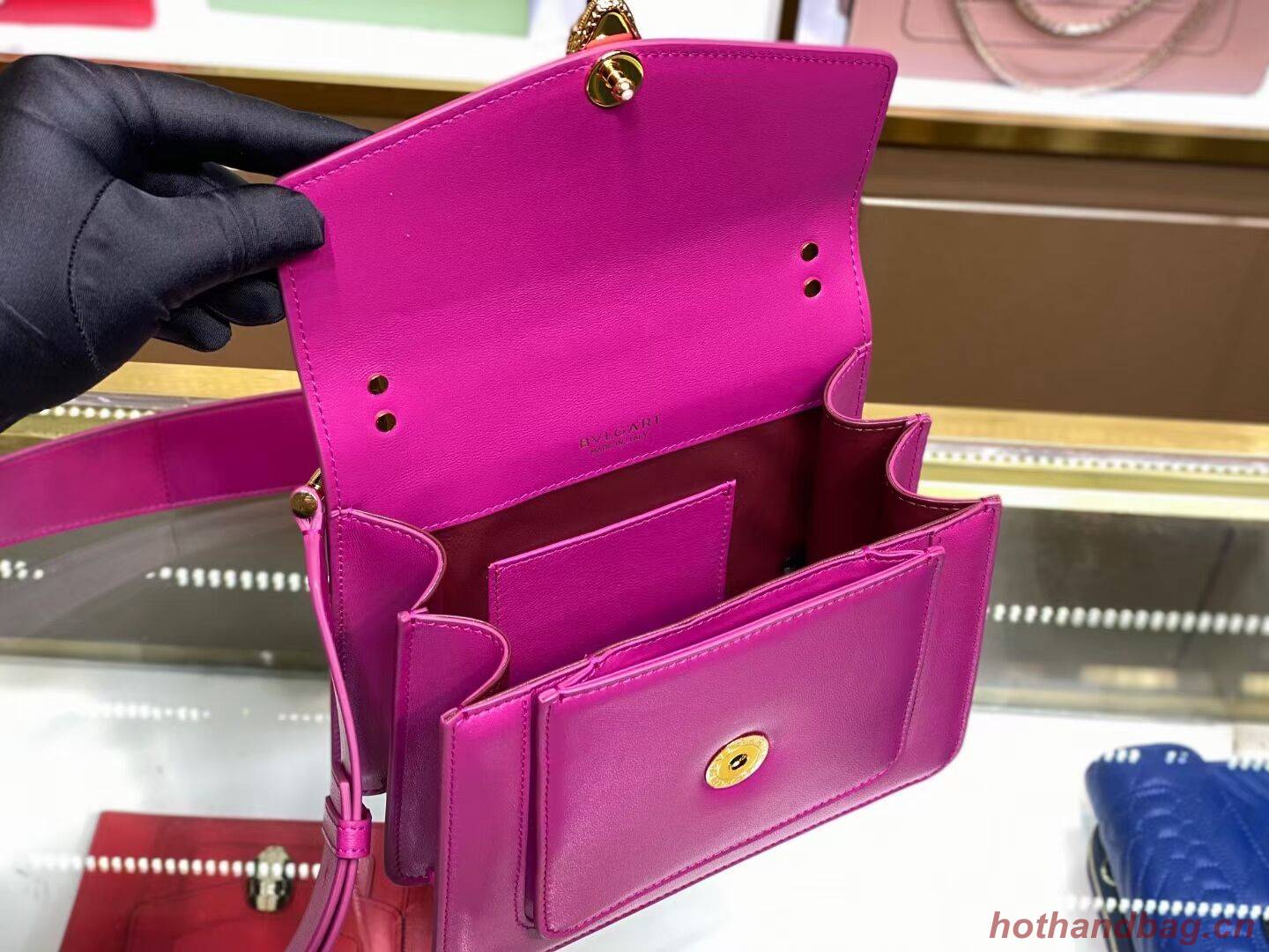 Bvlgari Serpenti Forever leather small crossbody bag B210875 rose Bvlgari Serpenti Forever leather small crossbody bag B210875 rose