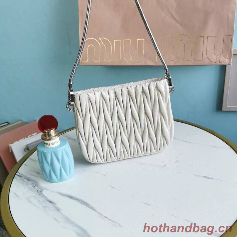 miu miu Matelasse Nappa Leather mini Shoulder Bag 5BH200 Silver miu miu Matelasse Nappa Leather mini Shoulder Bag 5BH200 Silver