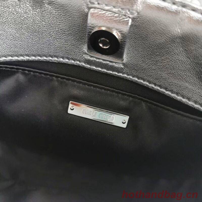 miu miu Matelasse Nappa Leather mini Shoulder Bag 5BH200 Silver miu miu Matelasse Nappa Leather mini Shoulder Bag 5BH200 Silver