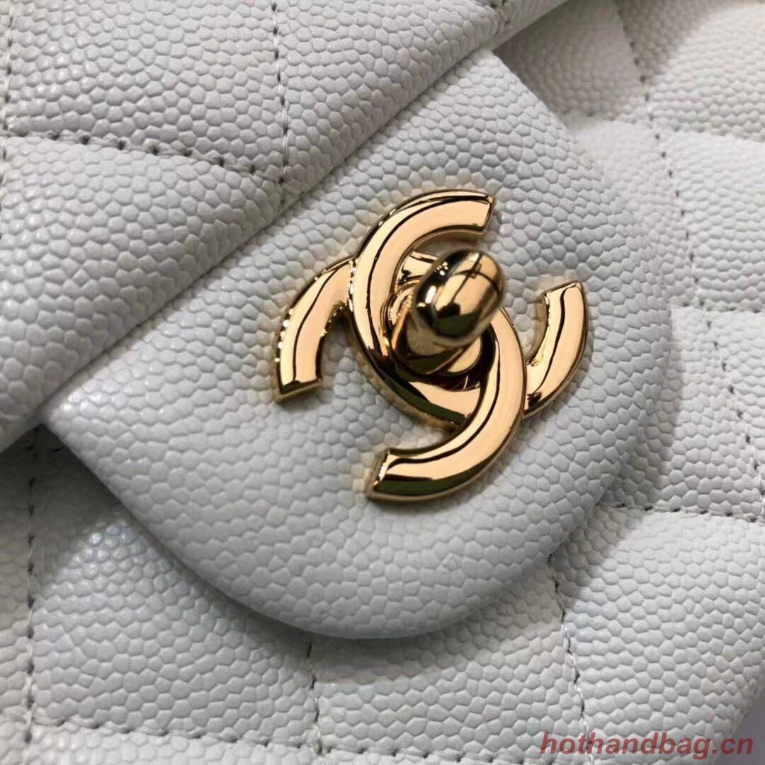 Chanel Double Flaps Bags Original White Caviar Leather A36097 Gold Chanel Double Flaps Bags Original White Caviar Leather A36097 Gold
