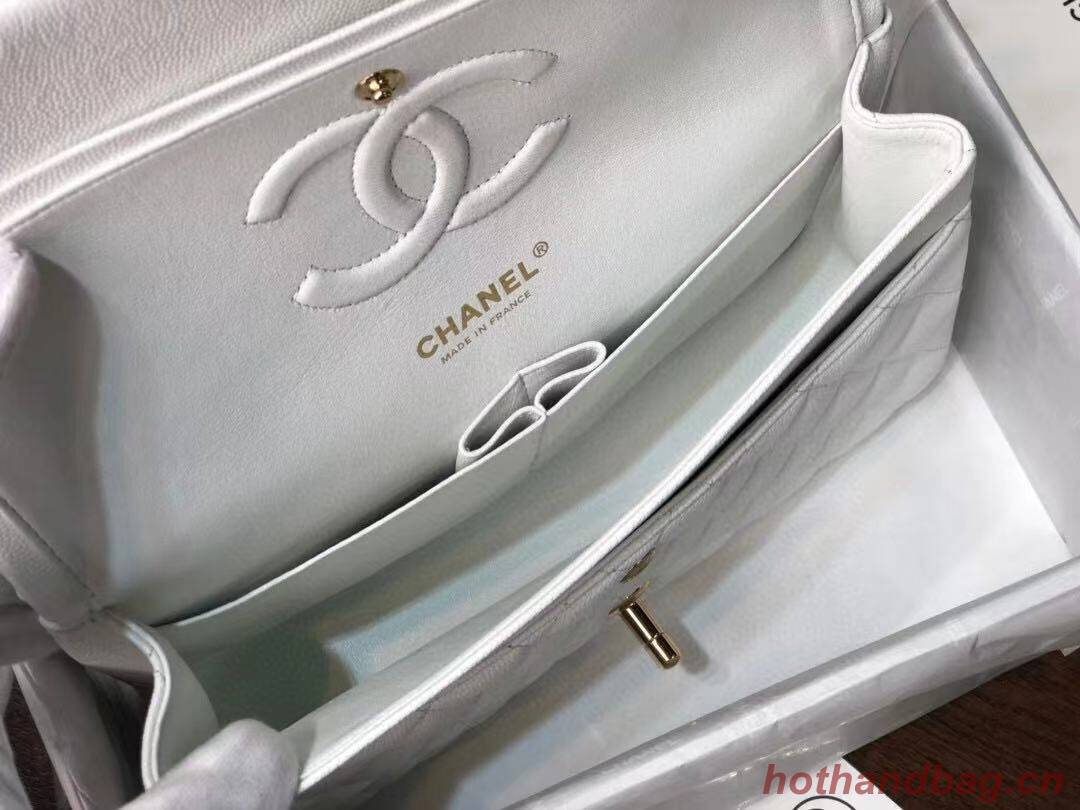 Chanel Double Flaps Bags Original White Caviar Leather A36097 Gold Chanel Double Flaps Bags Original White Caviar Leather A36097 Gold
