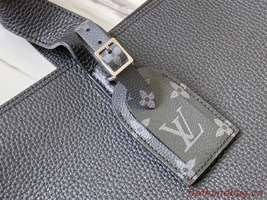 Louis Vuitton Cabas Voyage Taurillon Leather Bag M52817 Black Louis Vuitton Cabas Voyage Taurillon Leather Bag M52817 Black