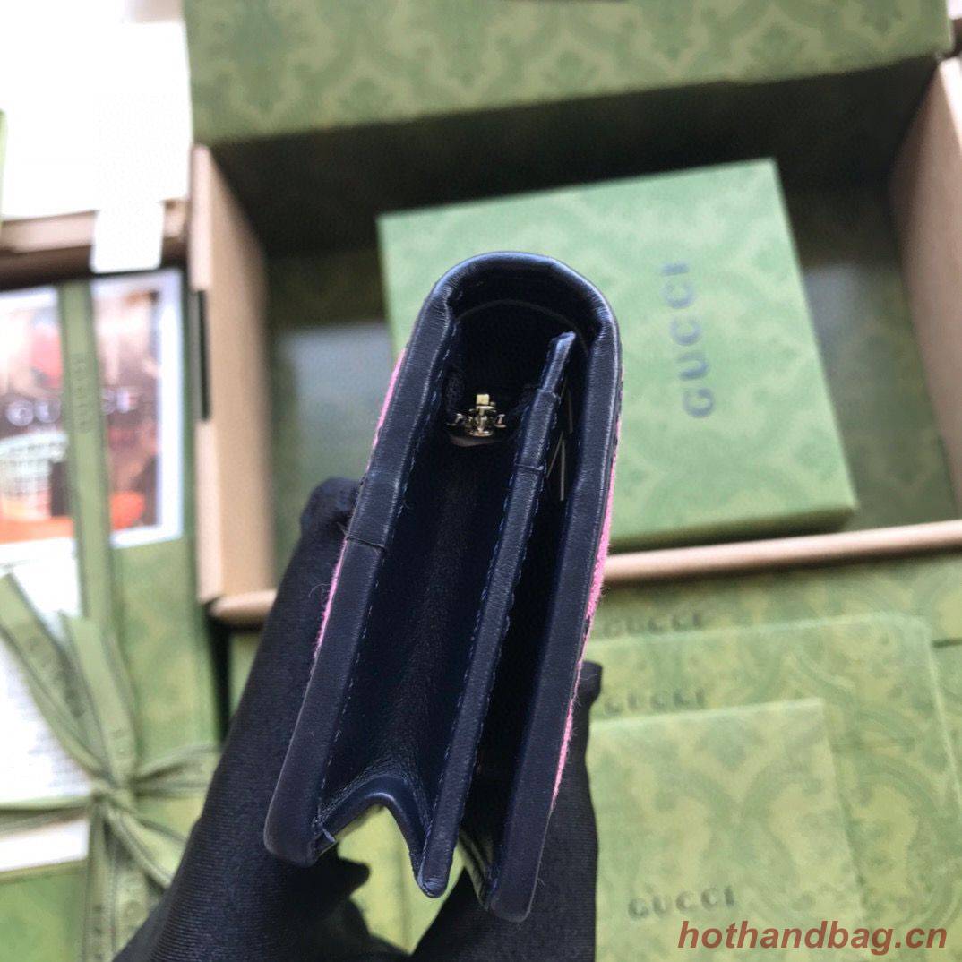 Gucci GG Marmont card case canvas 466492 Pink Gucci GG Marmont card case canvas 466492 Pink