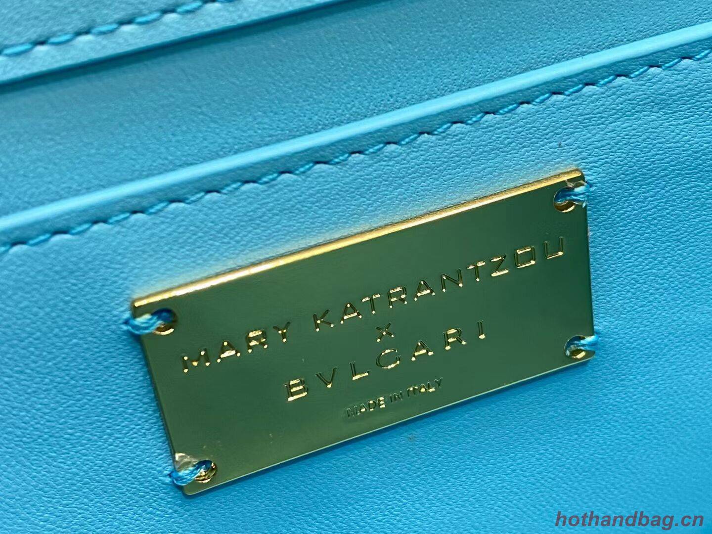 Bvlgari Serpenti Forever leather small crossbody bag B209107 sky blue Bvlgari Serpenti Forever leather small crossbody bag B209107 sky blue