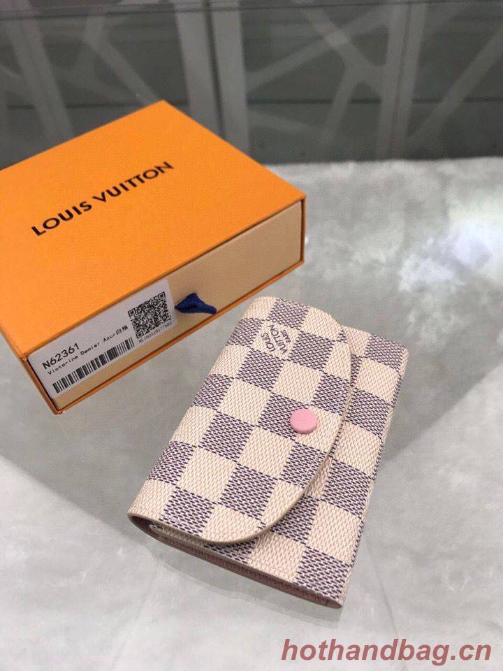 Louis Vuitton Damier Azur Canvas Rosalie Coin Purse Wallet N61276 Pink Louis Vuitton Damier Azur Canvas Rosalie Coin Purse Wallet N61276 Pink