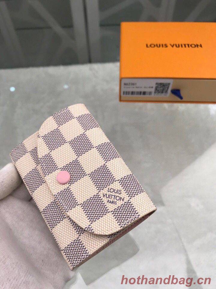Louis Vuitton Damier Azur Canvas Rosalie Coin Purse Wallet N61276 Pink Louis Vuitton Damier Azur Canvas Rosalie Coin Purse Wallet N61276 Pink