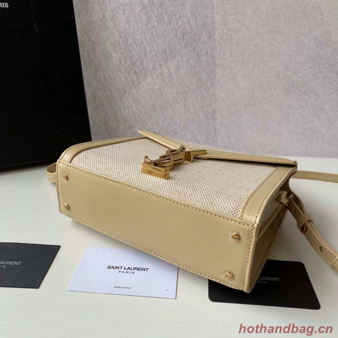 Yves Saint Laurent CASSANDRA SMALL TOP HANDLE IN BRAIDED TWEED Y622061-1 NATURAL BEIGE Yves Saint Laurent CASSANDRA SMALL TOP HANDLE IN BRAIDED TWEED Y622061-1 NATURAL BEIGE