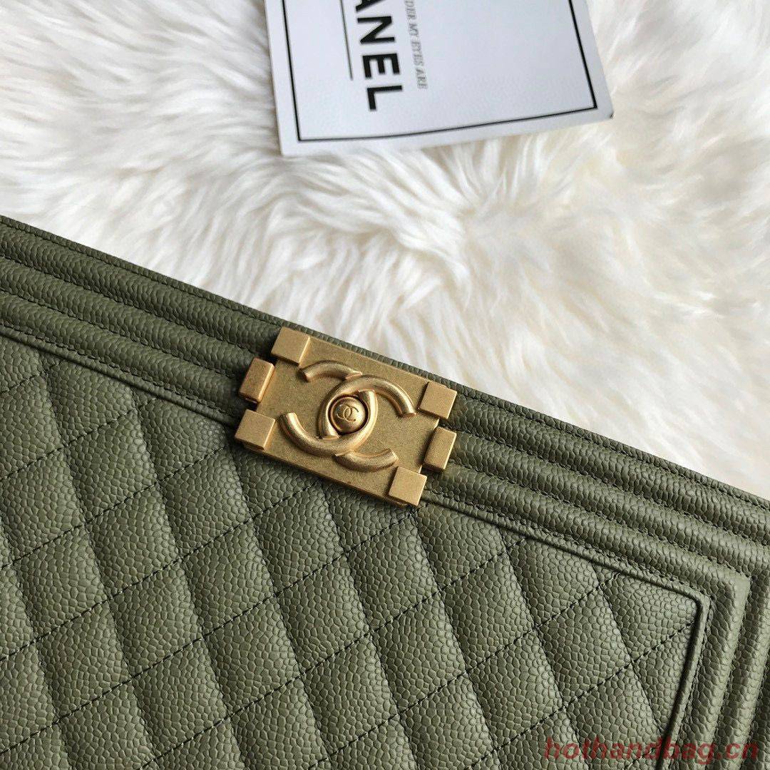 Boy Chanel Flap Bags Original Caviar Leather A67088 Dark Green Boy Chanel Flap Bags Original Caviar Leather A67088 Dark Green