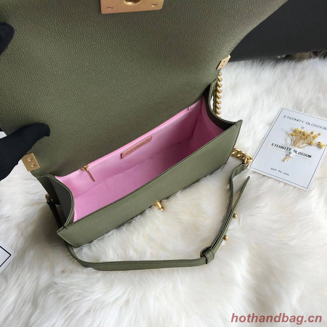 Boy Chanel Flap Bags Original Caviar Leather A67088 Dark Green Boy Chanel Flap Bags Original Caviar Leather A67088 Dark Green