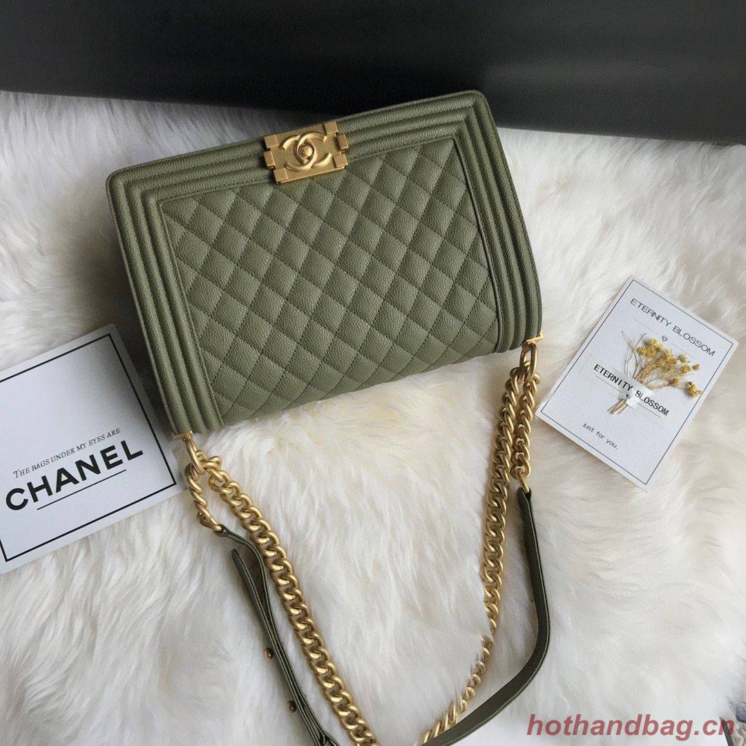 Boy Chanel Flap Bags Original Caviar Leather A67088 Dark Green Boy Chanel Flap Bags Original Caviar Leather A67088 Dark Green